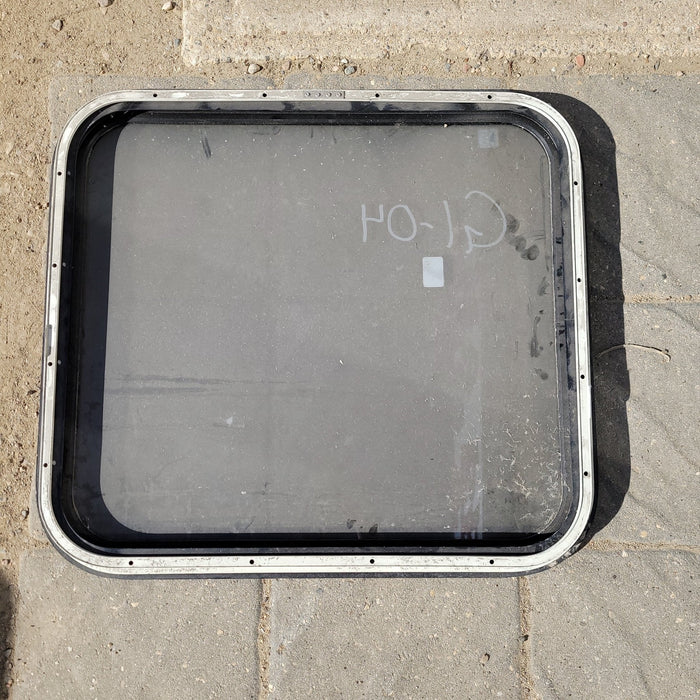 Used Black Radius Non-Opening Window : 24 1/4 X 22 X 2" D