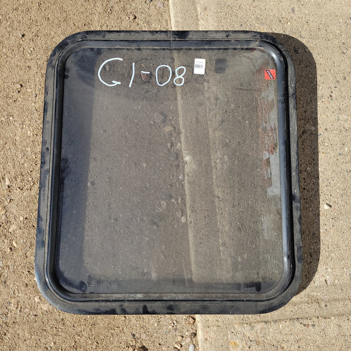 Used Black Radius Non-Opening Window : 24 1/4 X 22 X 2" D