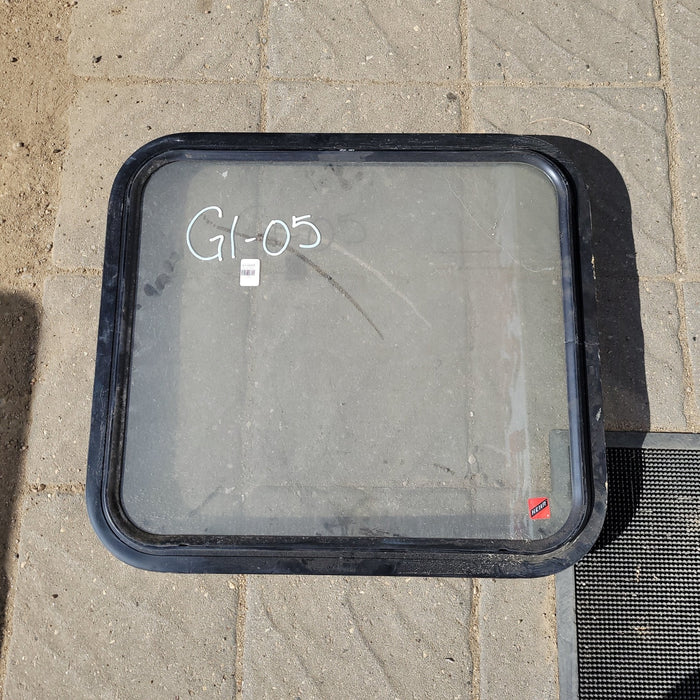 Used Black Radius Non-Opening Window : 24 1/4 X 22 X 2" D