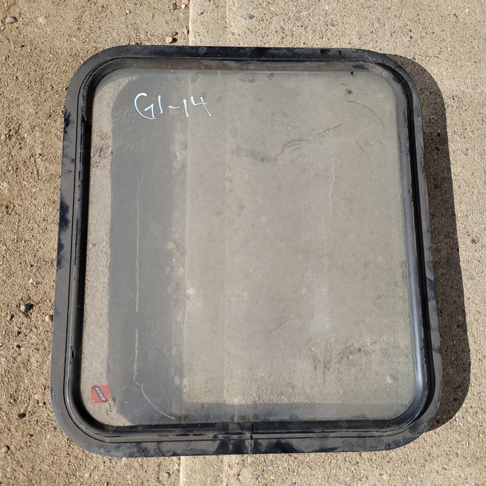 Used Black Radius Non-Opening Window : 24 1/4 X 22 X 2" D - Young Farts RV Parts