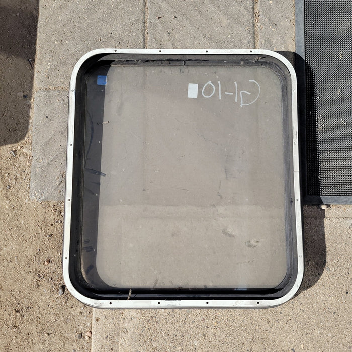 Used Black Radius Non-Opening Window : 24 1/4 X 22 X 2" D