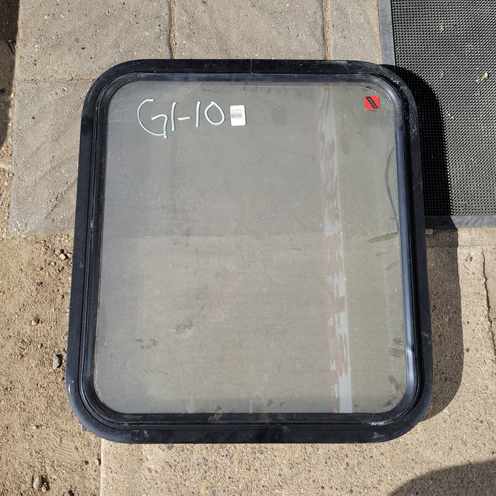 Used Black Radius Non-Opening Window : 24 1/4 X 22 X 2" D