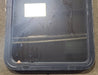 Used Black Radius Non Opening Window : 24" W x 35 1/2" H x 2" D - Young Farts RV Parts