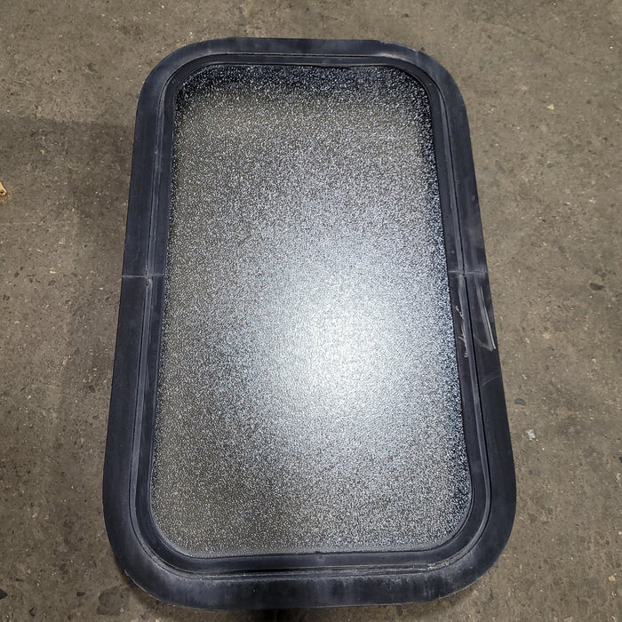 Used Black Radius Non-Opening Window : 24" X 13 3/4" X 2" D