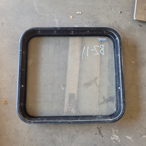 Used Black Radius Non-Opening Window : 24 X 22 X 2" D - Young Farts RV Parts