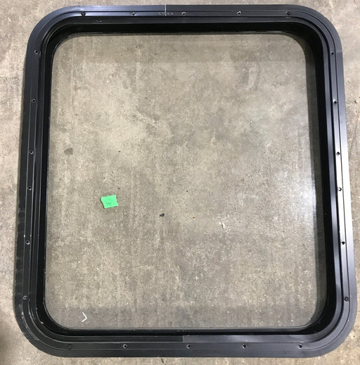 Used Black Radius Non Opening Window : 25 1/2" W x 23 1/2" H x 2" D - Young Farts RV Parts