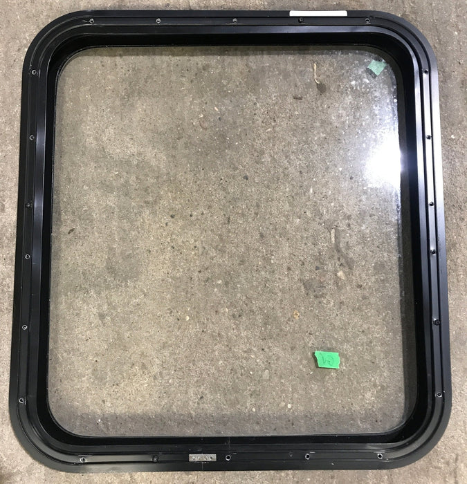 Used Black Radius Non Opening Window : 25 1/2" W x 23 1/2" H x 2" D