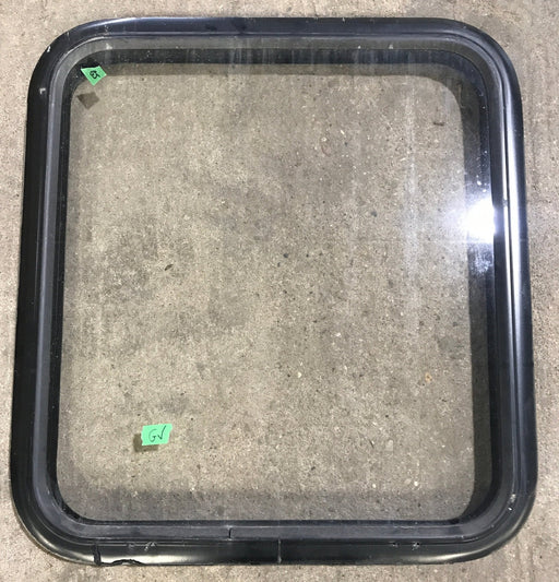 Used Black Radius Non Opening Window : 25 1/2" W x 23 1/2" H x 2" D - Young Farts RV Parts