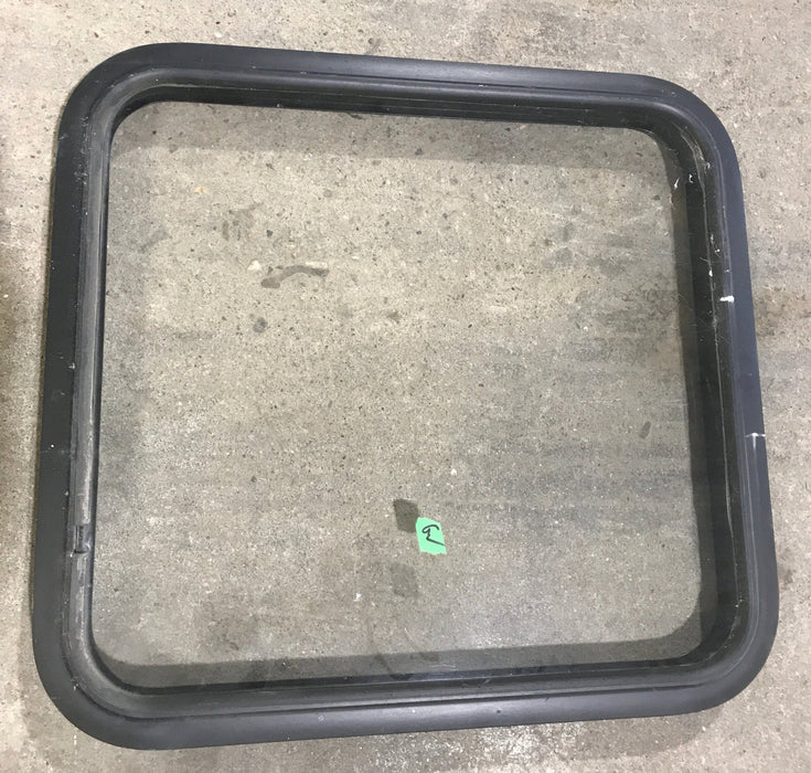 Used Black Radius Non-Opening Window : 25 1/2" W X 23 1/4" H X 2" D