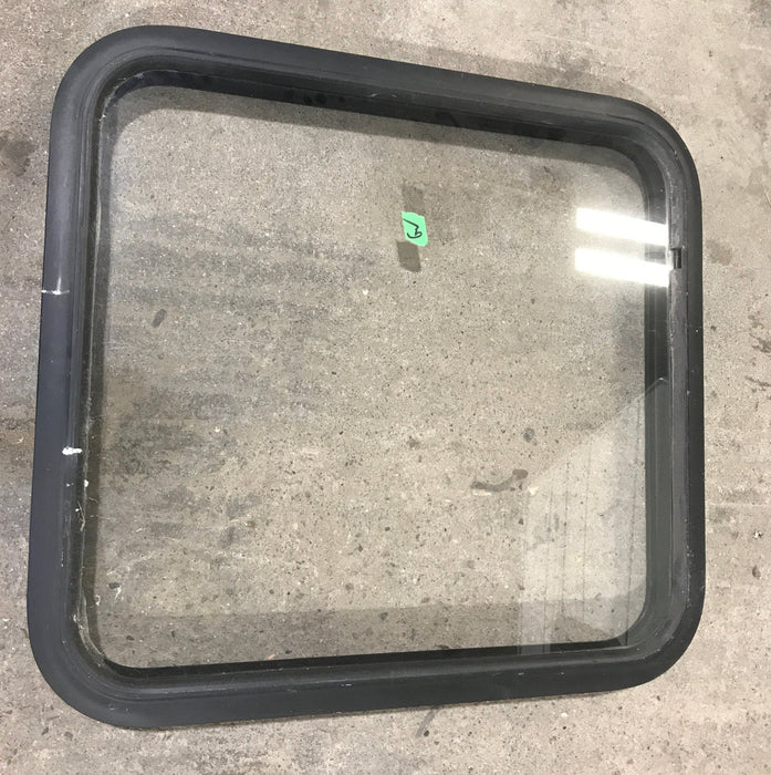 Used Black Radius Non-Opening Window : 25 1/2" W X 23 1/4" H X 2" D
