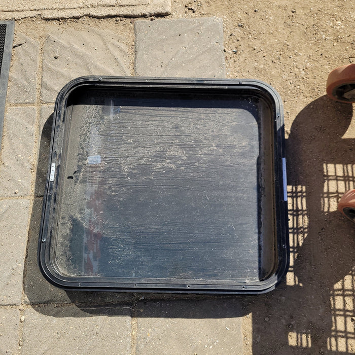 Used Black Radius Non-Opening Window : 25 1/2 X 23 1/2 X 2" D