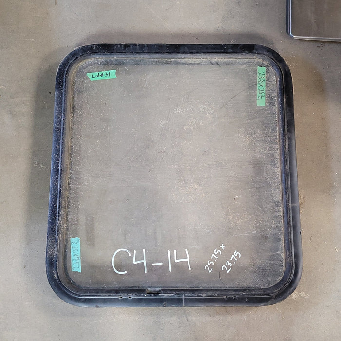 Used Black Radius Non-Opening Window : 25 3/4 X 23 3/4  X 2" D