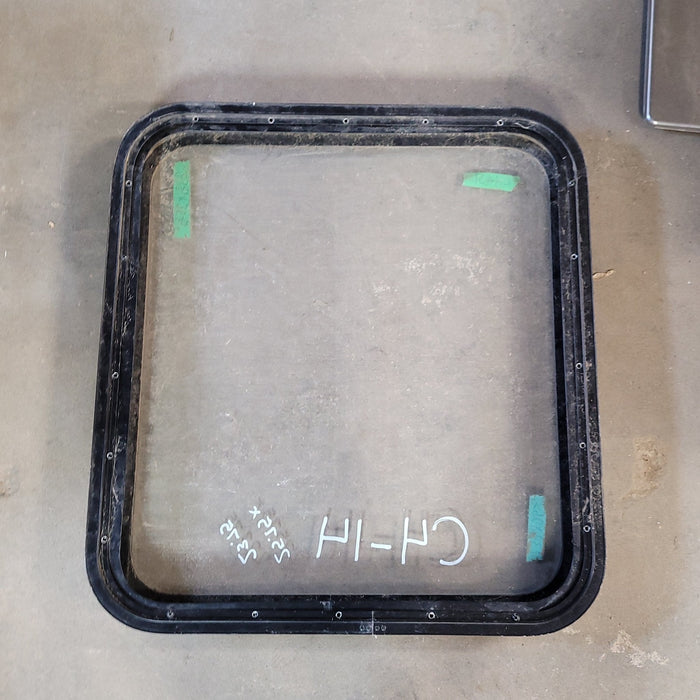 Used Black Radius Non-Opening Window : 25 3/4 X 23 3/4  X 2" D