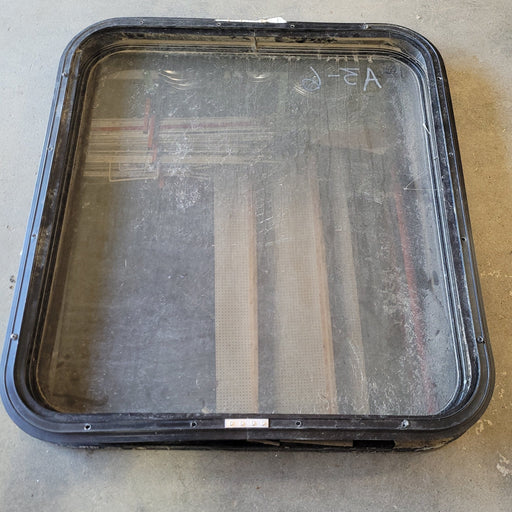 Used Black Radius Non-Opening Window : 26 X 24 X 2" D - Young Farts RV Parts