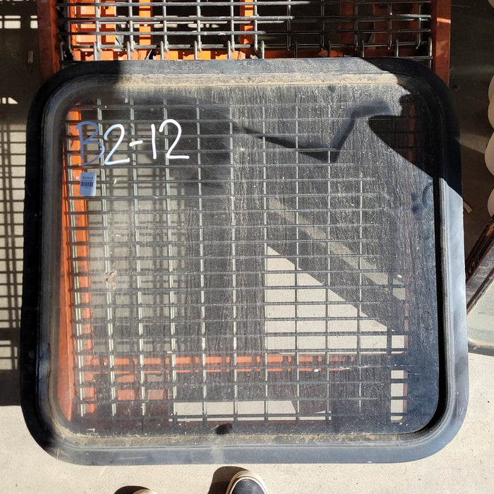 Used Black Radius Non-Opening Window : 27 X 25 X 2" D - Young Farts RV Parts
