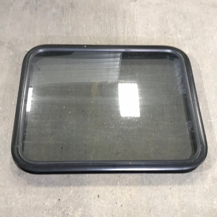 Used Black Radius Non-Opening Window : 28 1/2" W X 23 1/2" H X 2" D