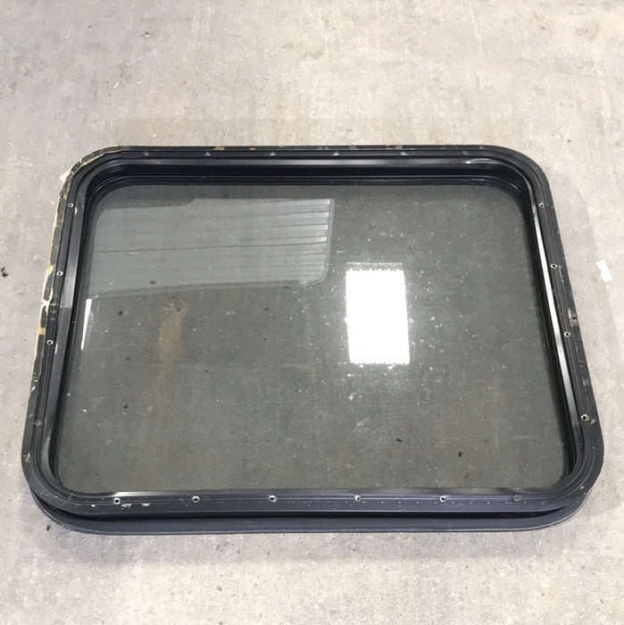 Used Black Radius Non-Opening Window : 28 1/2" W X 23 1/2" H X 2" D