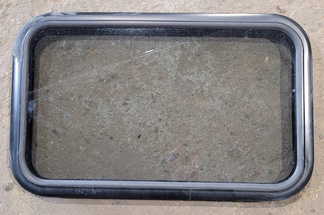 Used Black Radius Non Opening Window : 29 1/2" W x 17 1/2" H x 1 7/8" D