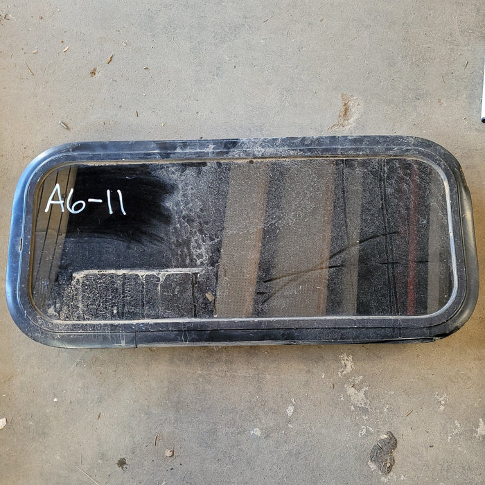 Used Black Radius Non-Opening Window : 29 1/2 X 12 1/2 X 2" D