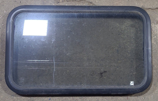 Used Black Radius Non Opening Window : 29 3/4" W x 17 3/4" H x 1 3/4" D - Young Farts RV Parts