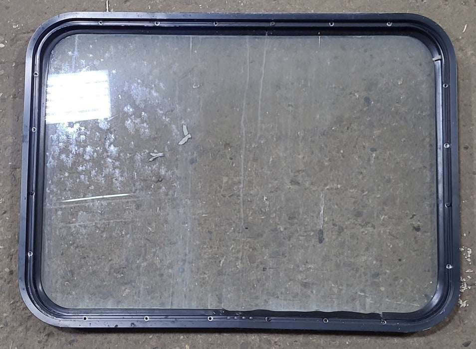 Used Black Radius Non Opening Window : 29 5/8" W x 21 3/8" H x 1" D