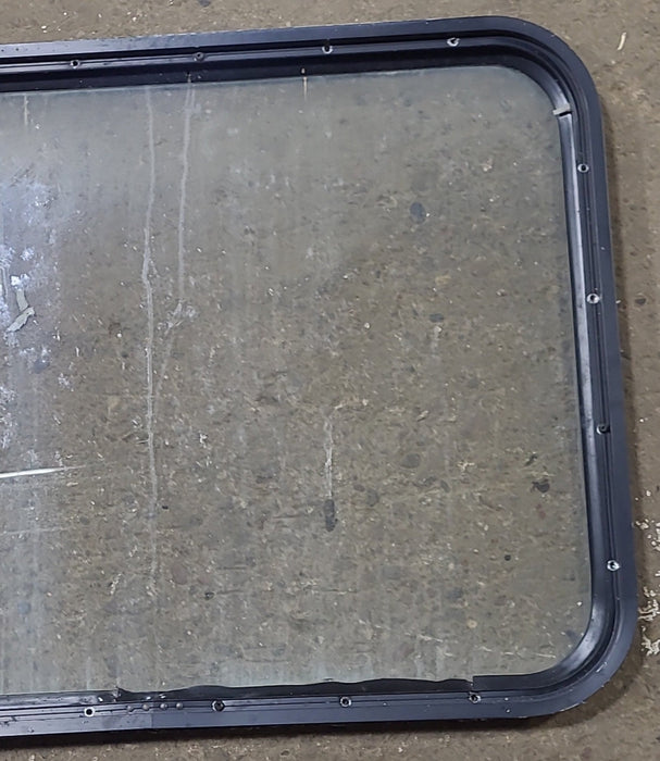 Used Black Radius Non Opening Window : 29 5/8" W x 21 3/8" H x 1" D