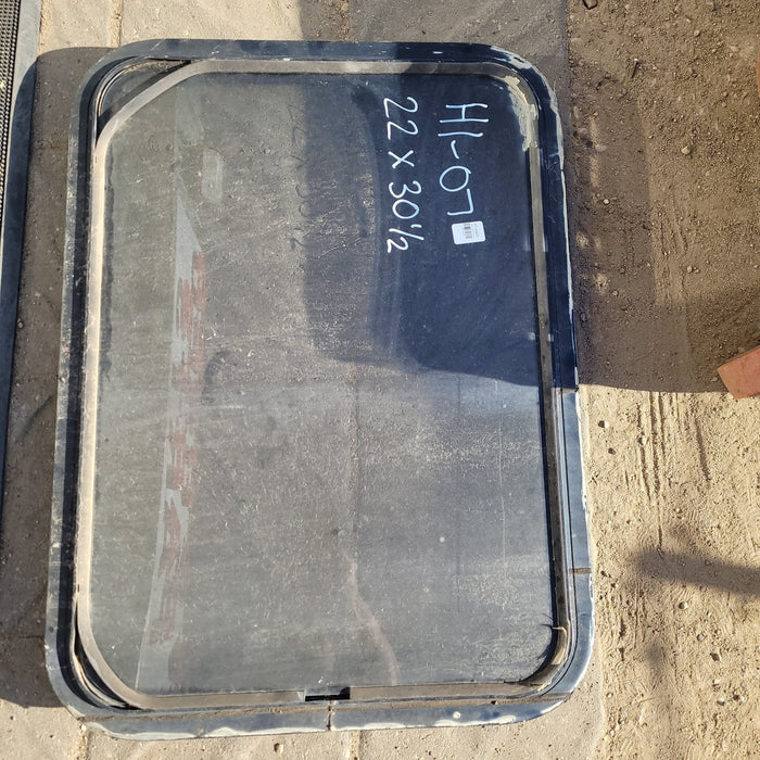 Used Black Radius Non-Opening Window : 30 1/2 X 22 X 2" D