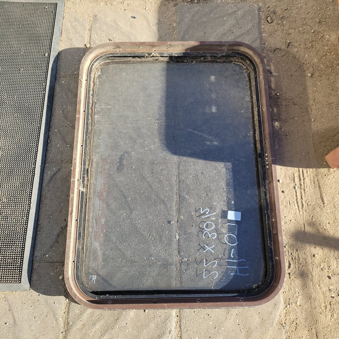 Used Black Radius Non-Opening Window : 30 1/2 X 22 X 2" D
