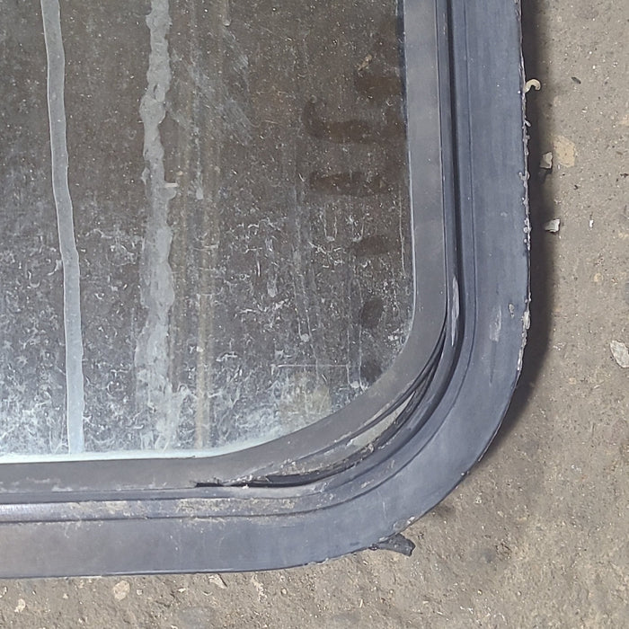 Used Black Radius Non Opening Window : 30 1/4" W x 21 3/4" H x 1 7/8" D