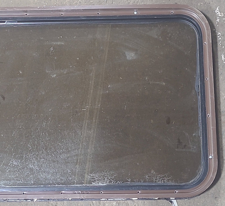 Used Black Radius Non Opening Window : 30 1/4" W x 21 3/4" H x 1 7/8" D - Young Farts RV Parts