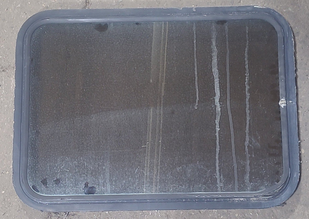 Used Black Radius Non Opening Window : 30 1/4" W x 21 3/4" H x 1 7/8" D