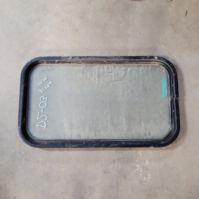 Used Black Radius Non-Opening Window : 31 3/4 X 17 3/4 X 2" D