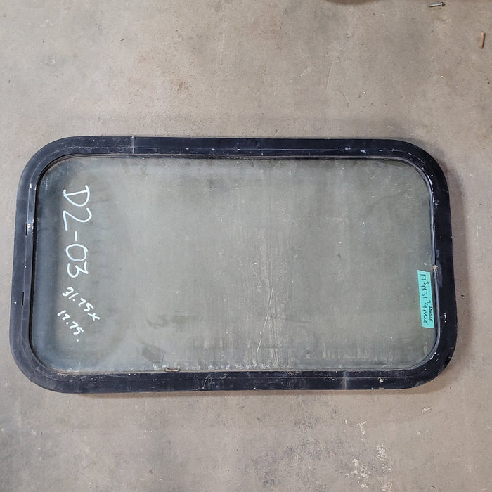 Used Black Radius Non-Opening Window : 31 3/4 X 17 3/4 X 2" D