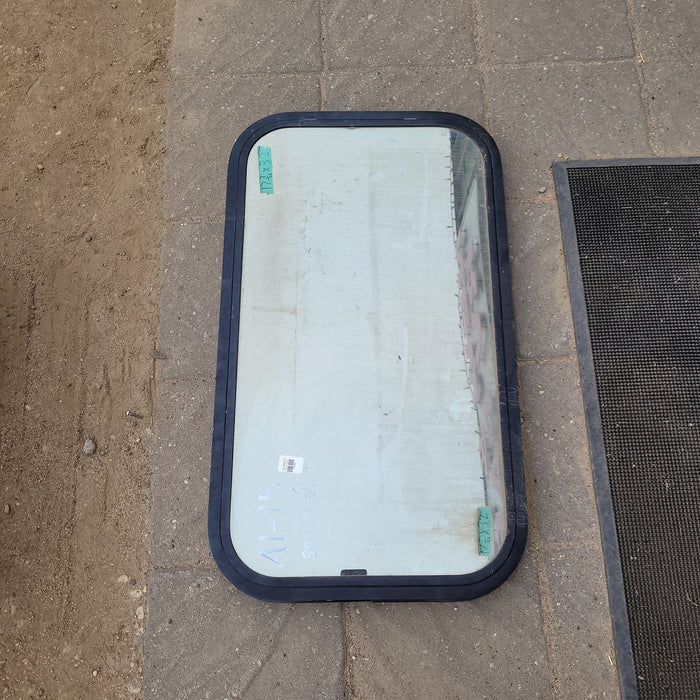 Used Black Radius Non- Opening Window : 32 X 17 1/2 X 2" D