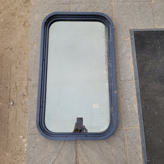 Used Black Radius Non- Opening Window : 32 X 17 1/2 X 2" D