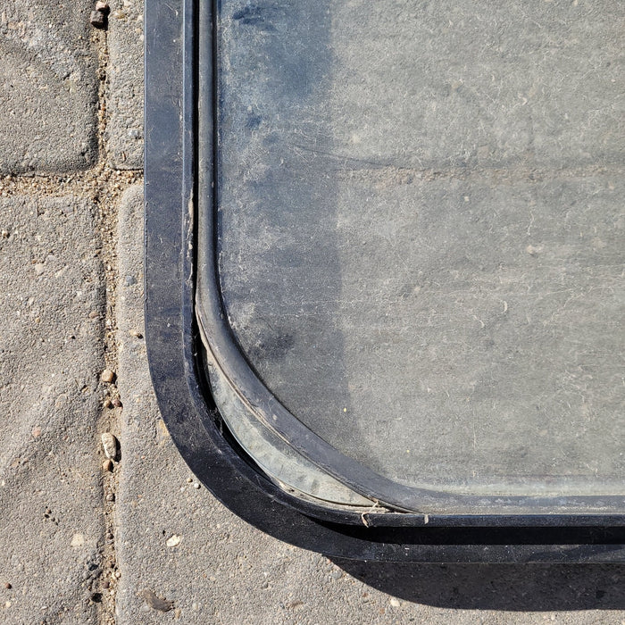 Used Black Radius Non-Opening Window : 32 X 20 X 2" D