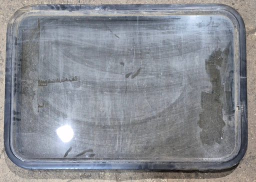 Used Black Radius Non - Opening Window : 34 1/4 x 23 1/4 x 1 1/2" D - Young Farts RV Parts