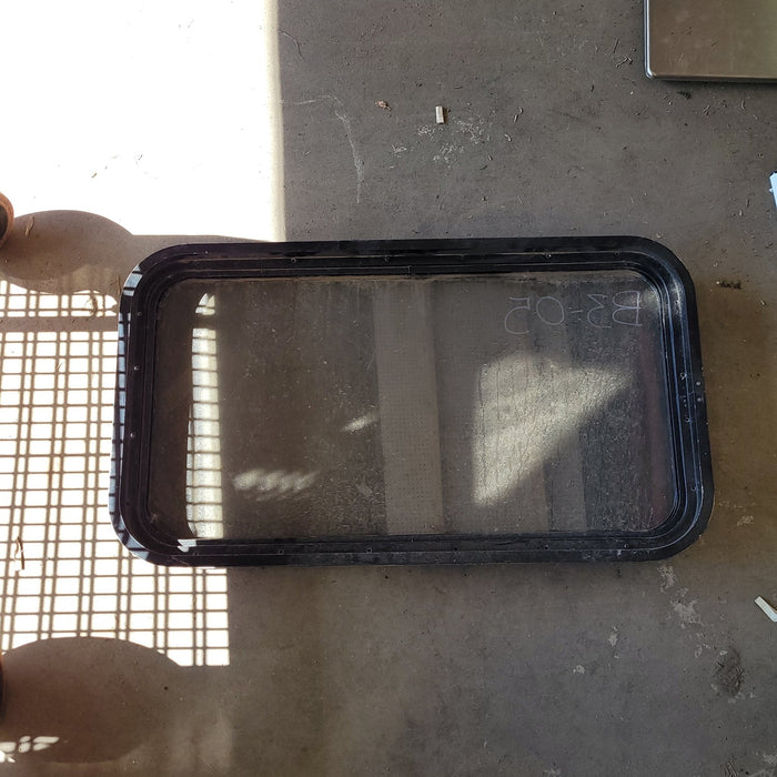Used Black Radius Non-Opening Window : 34 X 18 1/2 X 2" D