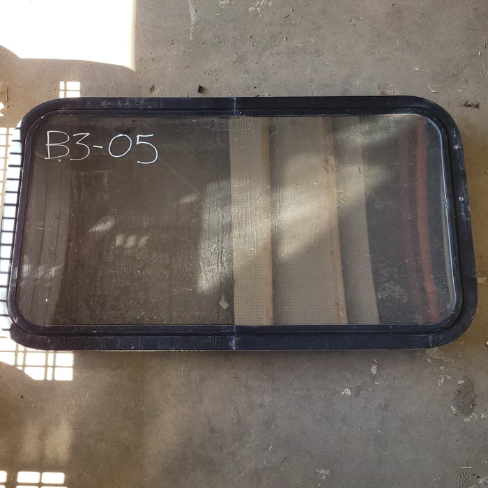Used Black Radius Non-Opening Window : 34 X 18 1/2 X 2" D