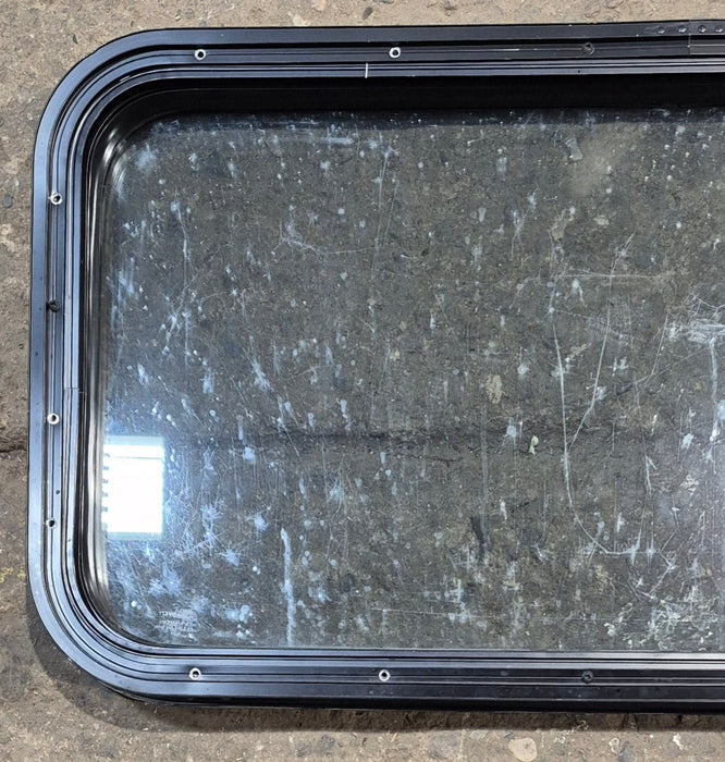 Used Black Radius Non Opening Window : 35 1/2" W x 17 1/2" H x 1 3/4" D
