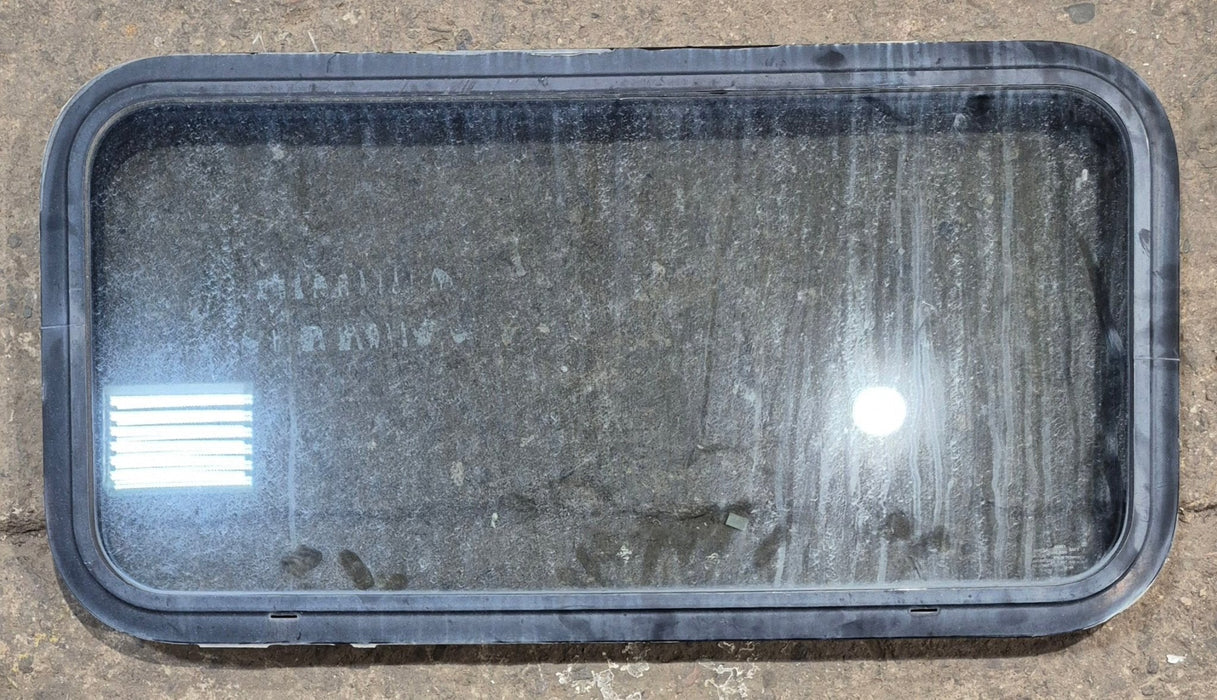 Used Black Radius Non Opening Window : 35 1/2" W x 17 1/2" H x 1 3/4" D
