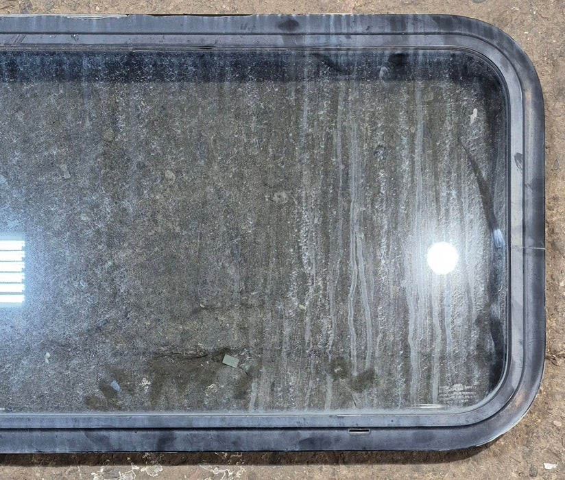 Used Black Radius Non Opening Window : 35 1/2" W x 17 1/2" H x 1 3/4" D