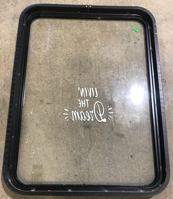 Used Black Radius Non Opening Window : 35 1/2" W x 26 1/2" H x 1 7/8" D