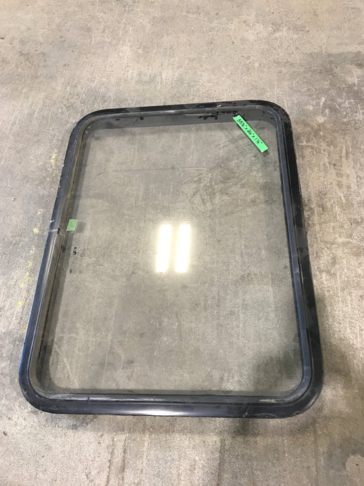 Used Black Radius Non Opening Window : 35 1/2" W x 26" H x 1 1/2" D