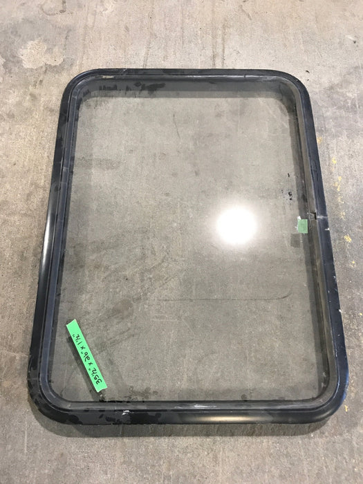 Used Black Radius Non Opening Window : 35 1/2" W x 26" H x 1 1/2" D
