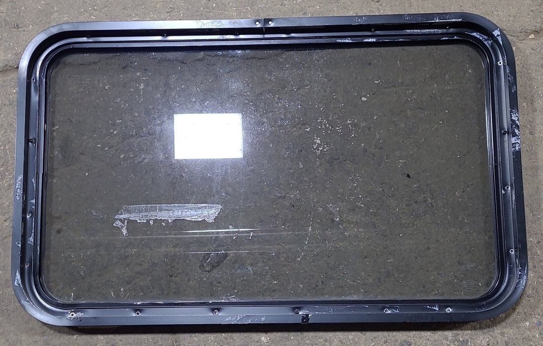 Used Black Radius Non Opening Window : 36 1/4" W x 21 3/4" H x 1 7/8" D