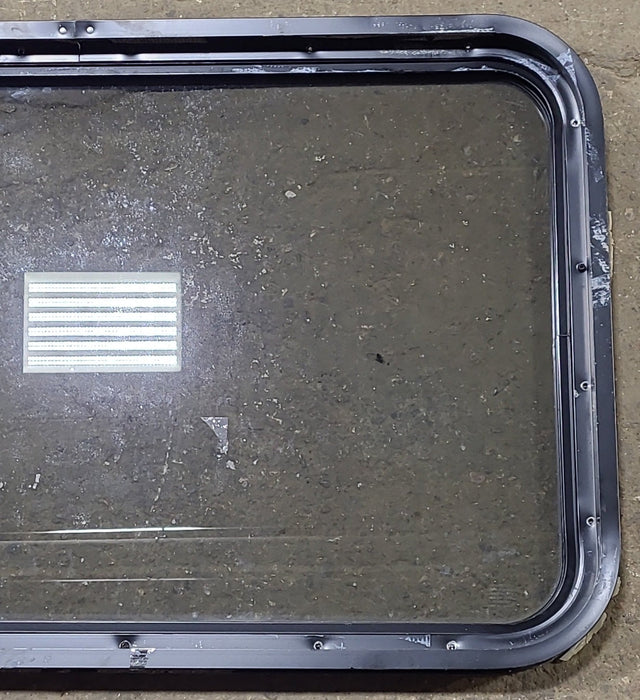 Used Black Radius Non Opening Window : 36 1/4" W x 21 3/4" H x 1 7/8" D