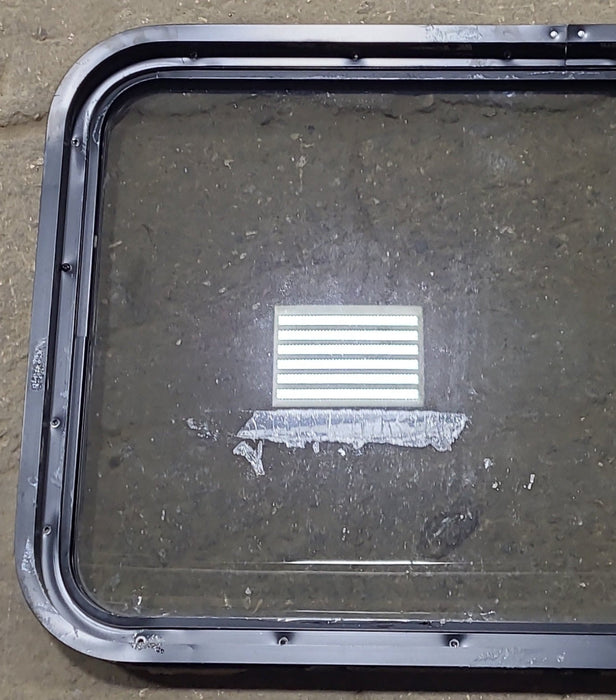 Used Black Radius Non Opening Window : 36 1/4" W x 21 3/4" H x 1 7/8" D