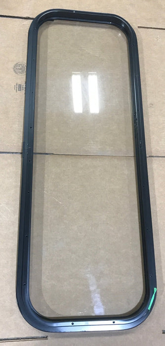 Used Black Radius Non-Opening Window : 39 1/2" W X 13 1/2" H X 1 1/2" D