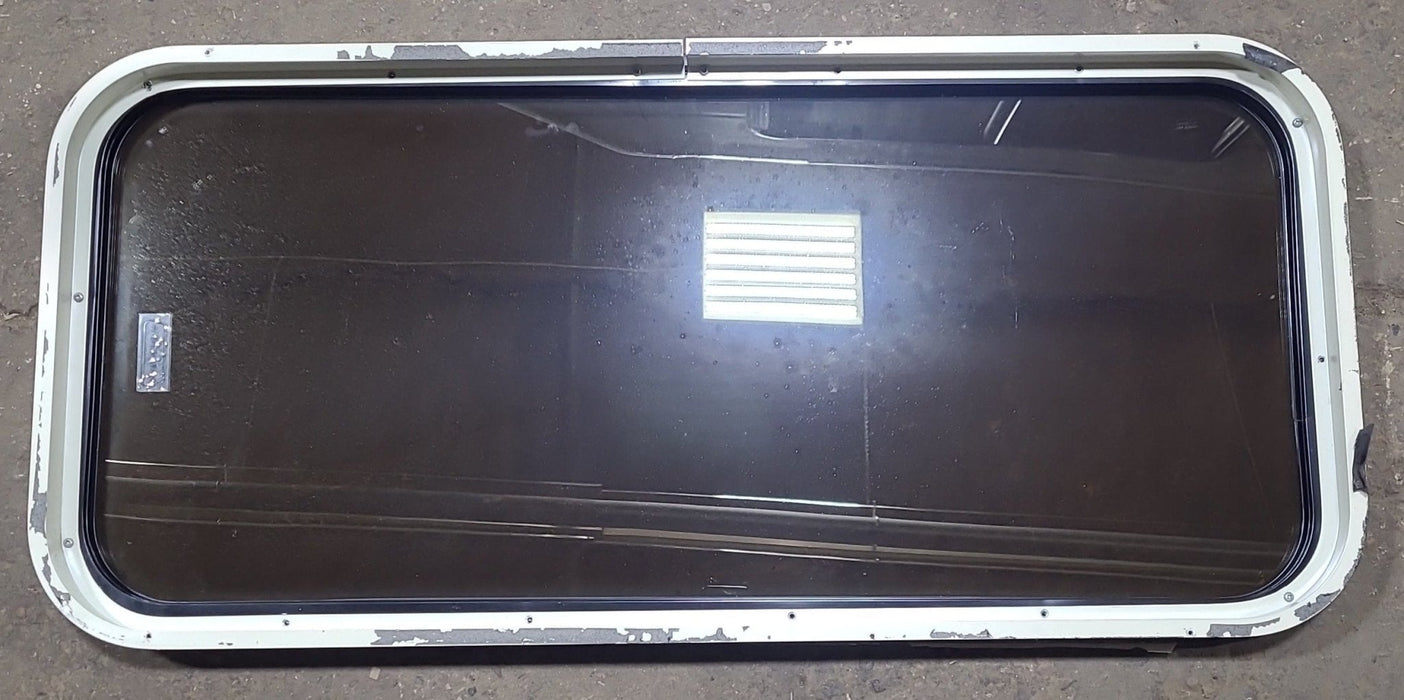 Used Black Radius Non Opening Window : 39 3/4" W x 17 3/4" H x 2" D